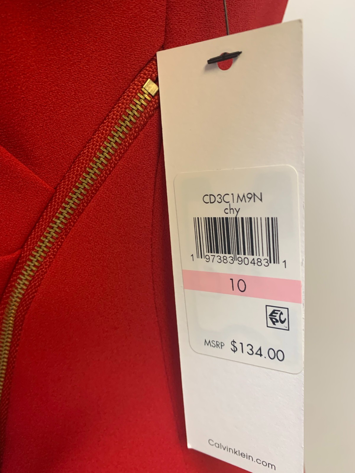 New! CALVIN KLEIN Exquisite True RED Sheath Dress Size 10 NWT