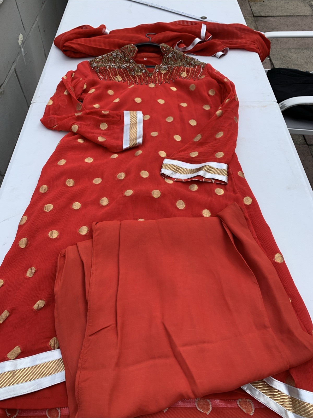 Outstanding Asian Party Wedding Dress Plus Trousers Excellent Red
