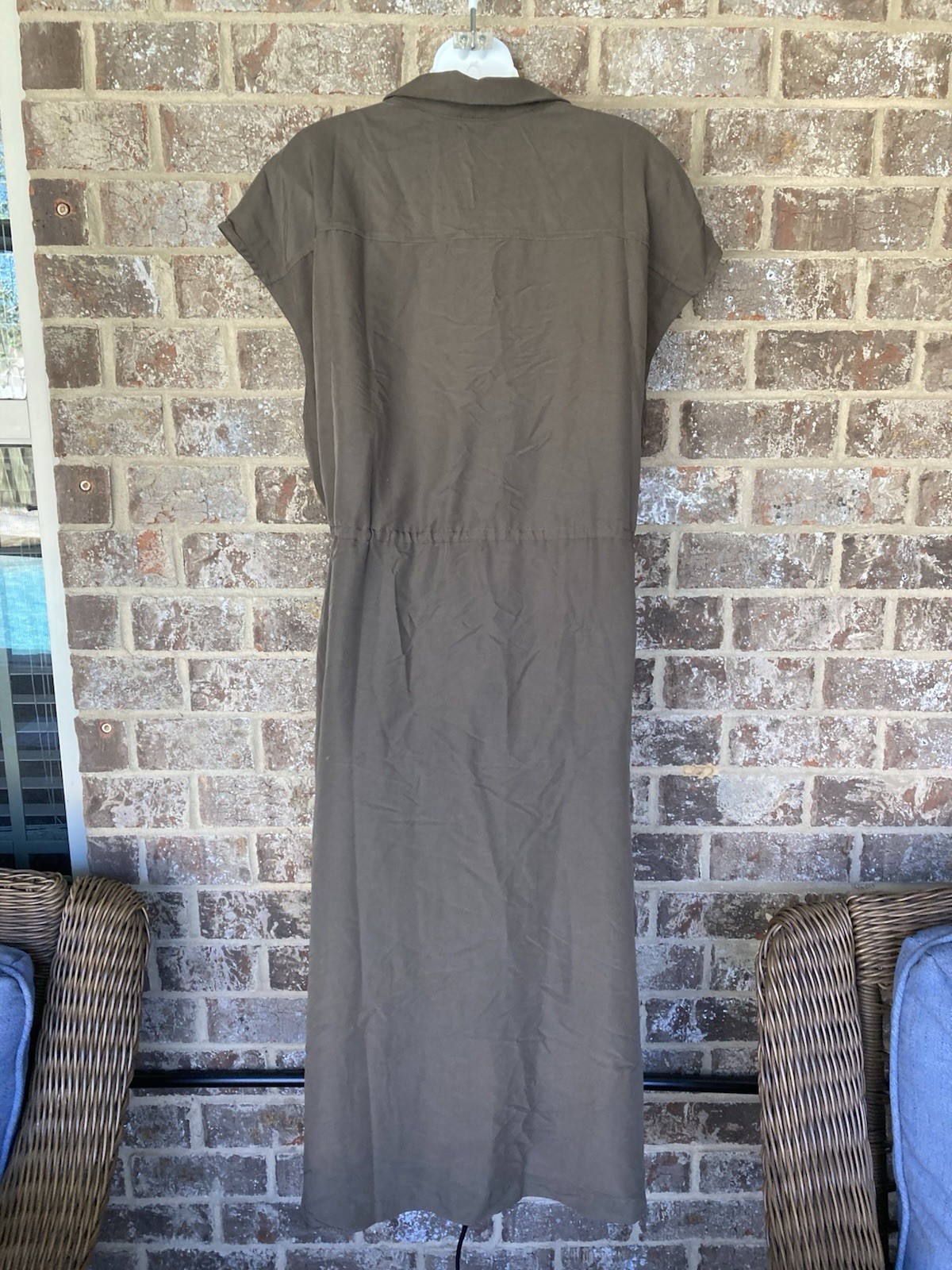 Old Navy Women’s Waist-Defined Utility Midi Green Shirt Dress Size XL NWT
