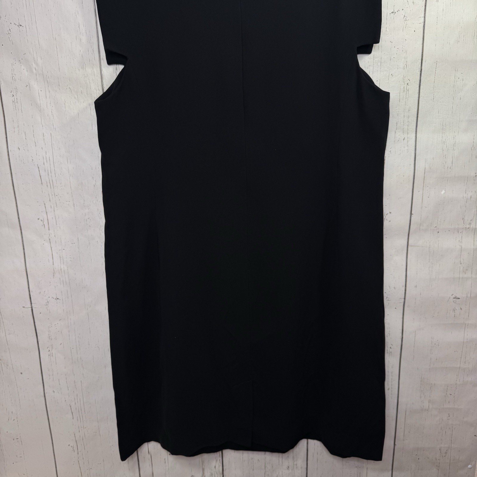 MM.LaFleur Black Sheath Dress 3X Minimalist Career Office Business Zip Back