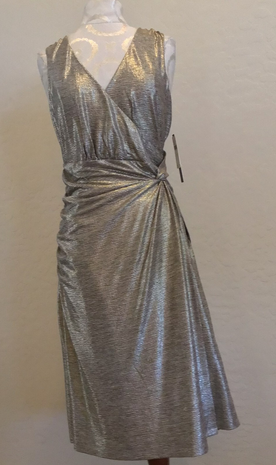NWT ANTHROPOLOGIE KARI METALLIC MIDI DRESS SMALL BOHO PARTY COCKTAIL WEDDING