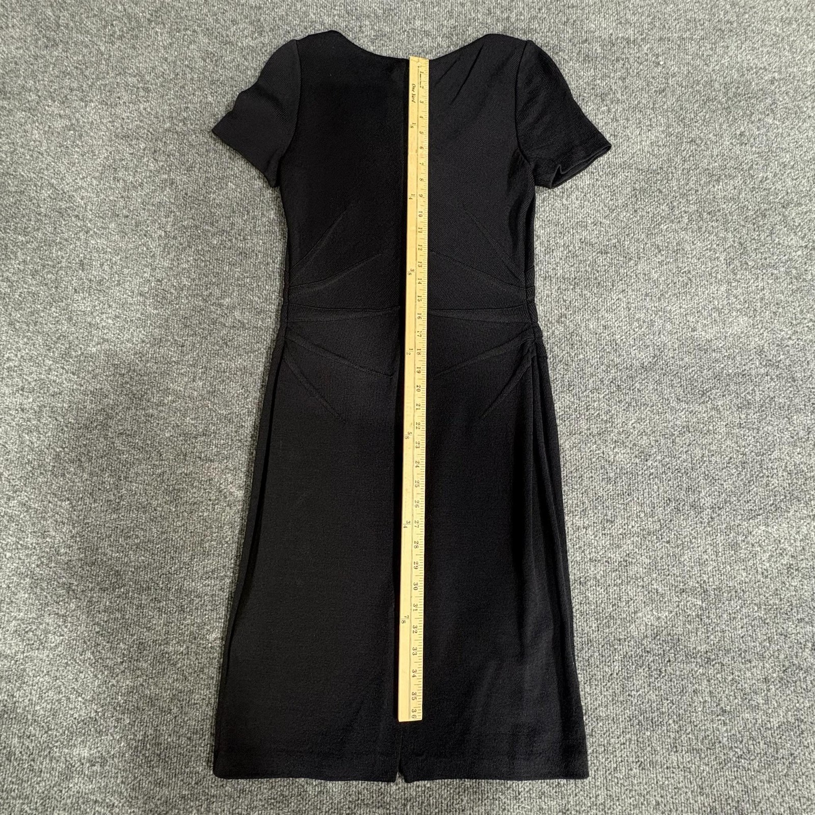 St. John Collection Dress Womens 4 Black Knit Chevron Sheath Midi