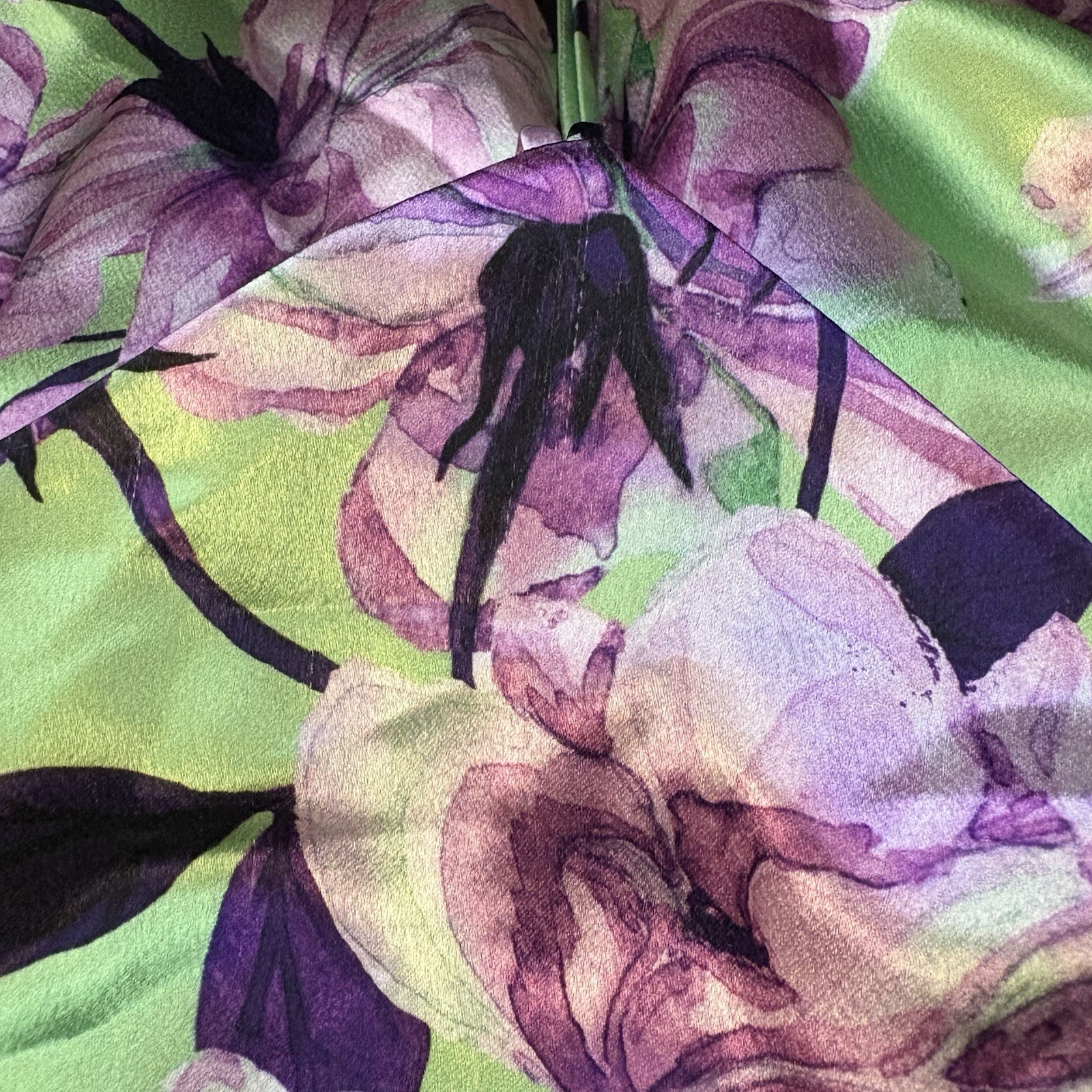 Delfi Tiffany Mini Dress Womens Size Medium Green Floral Print Satin Halter