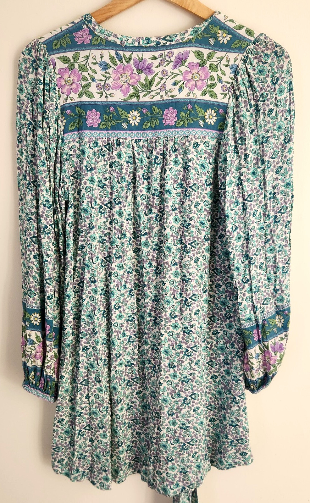 Spell & The Gypsy ~ Sienna Tunic Jade Mini Dress + Waist Tie XXL 14 16 18