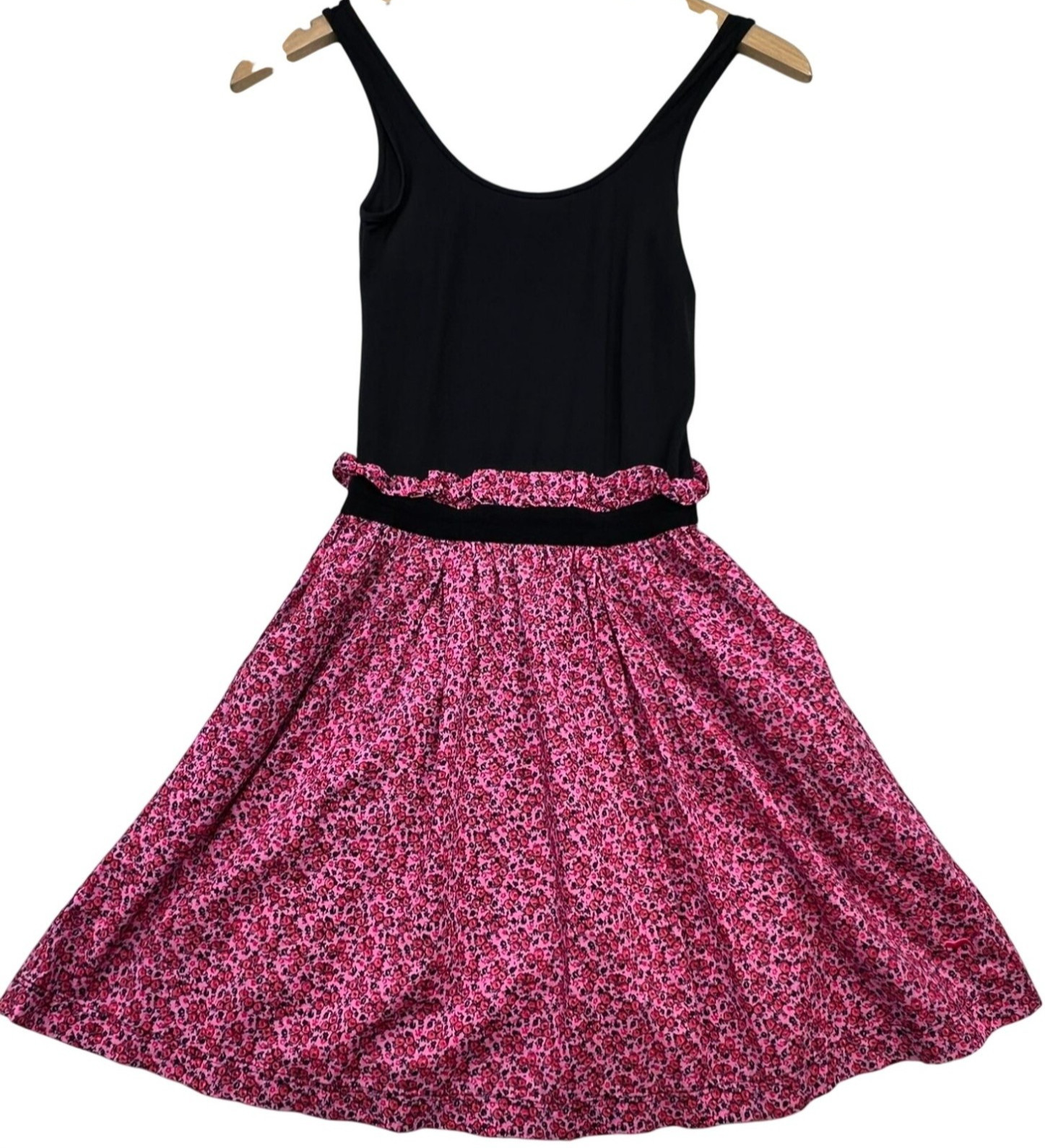 Victorias Secret PINK Y2K Womens Ruffle Mini Dress XS Black Pink Floral