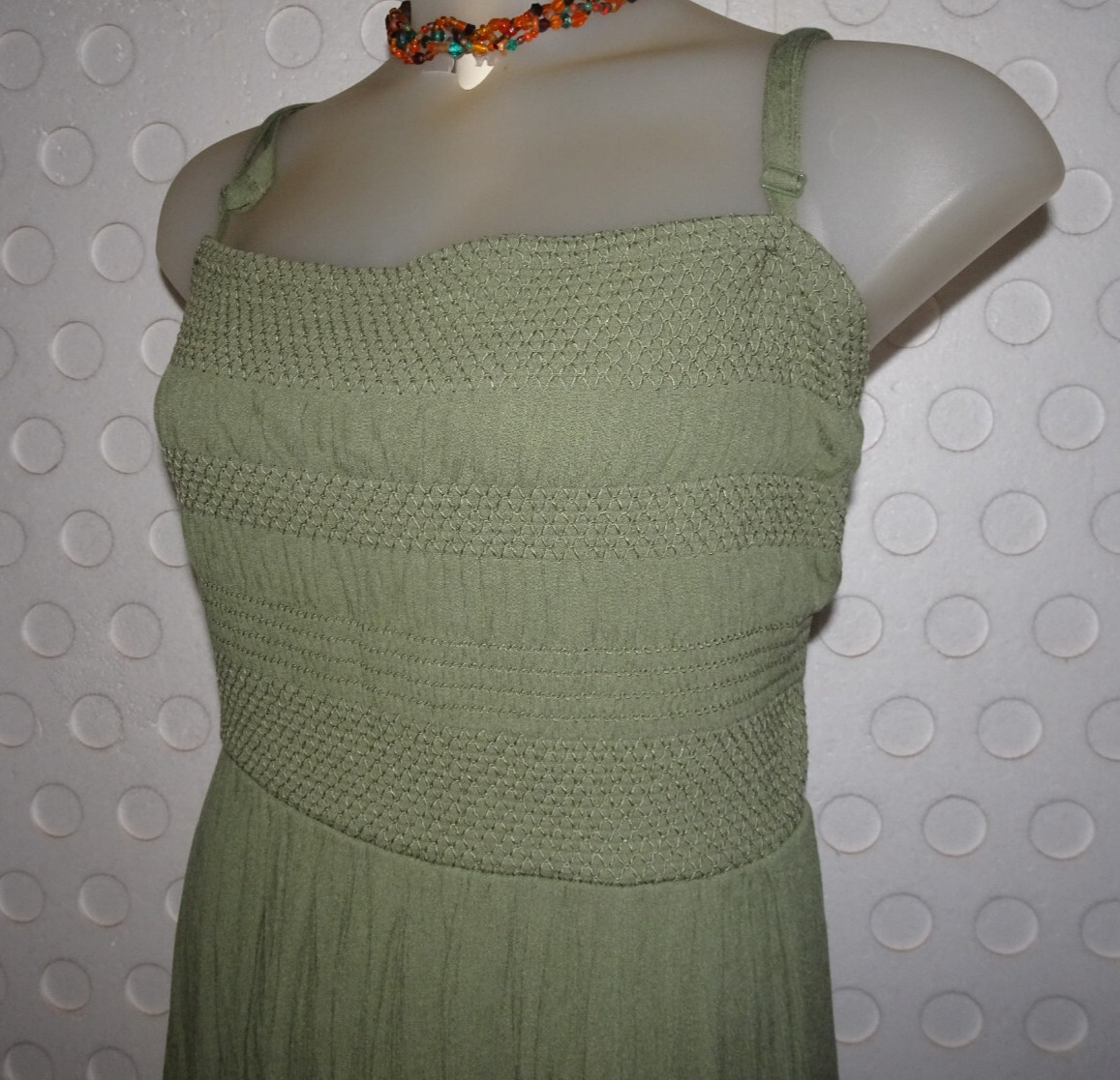 TORRID Midi Washable Gauze Smocked Bodice Tiered A-Line Dress 5 (28) 5X Green