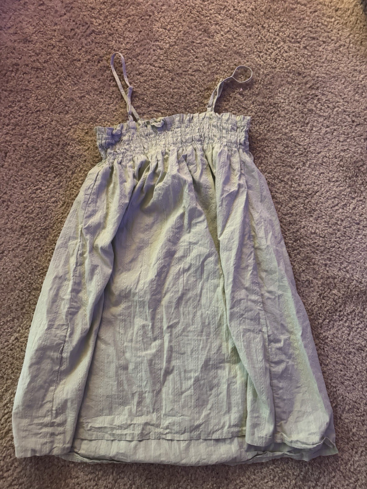Women’s Light Blue Solid Smocked Spaghetti Strap Sleeveless Cami Tank Top