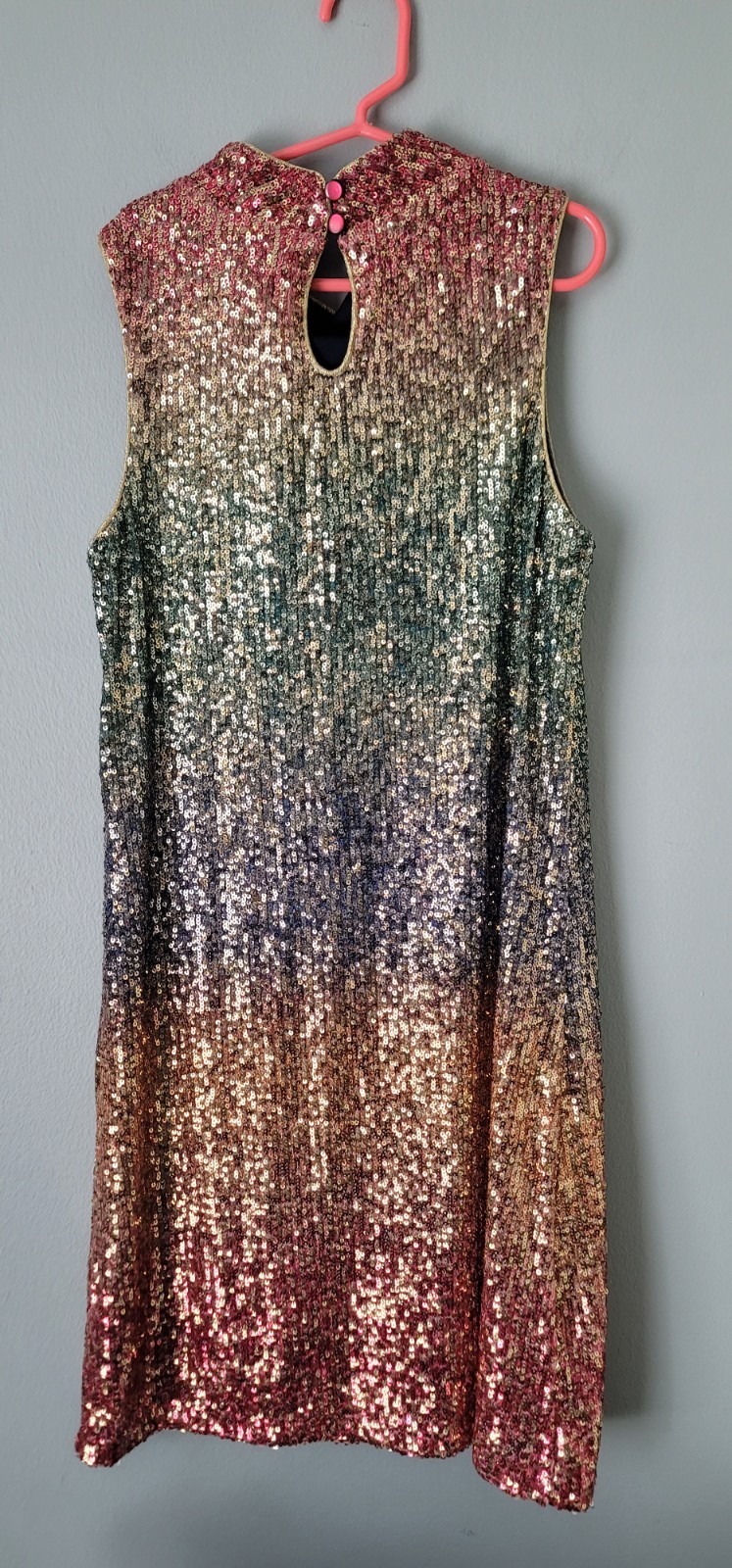 Zunie Gradient Sequin Shift Dress Multicolor Sz 12