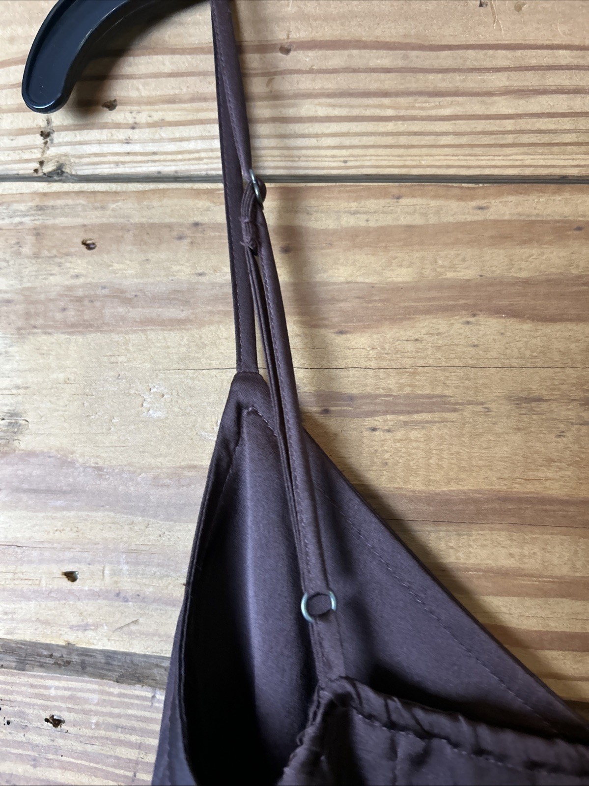 Abercrombie and Fitch brown slipped dress slit in the front extra large satin