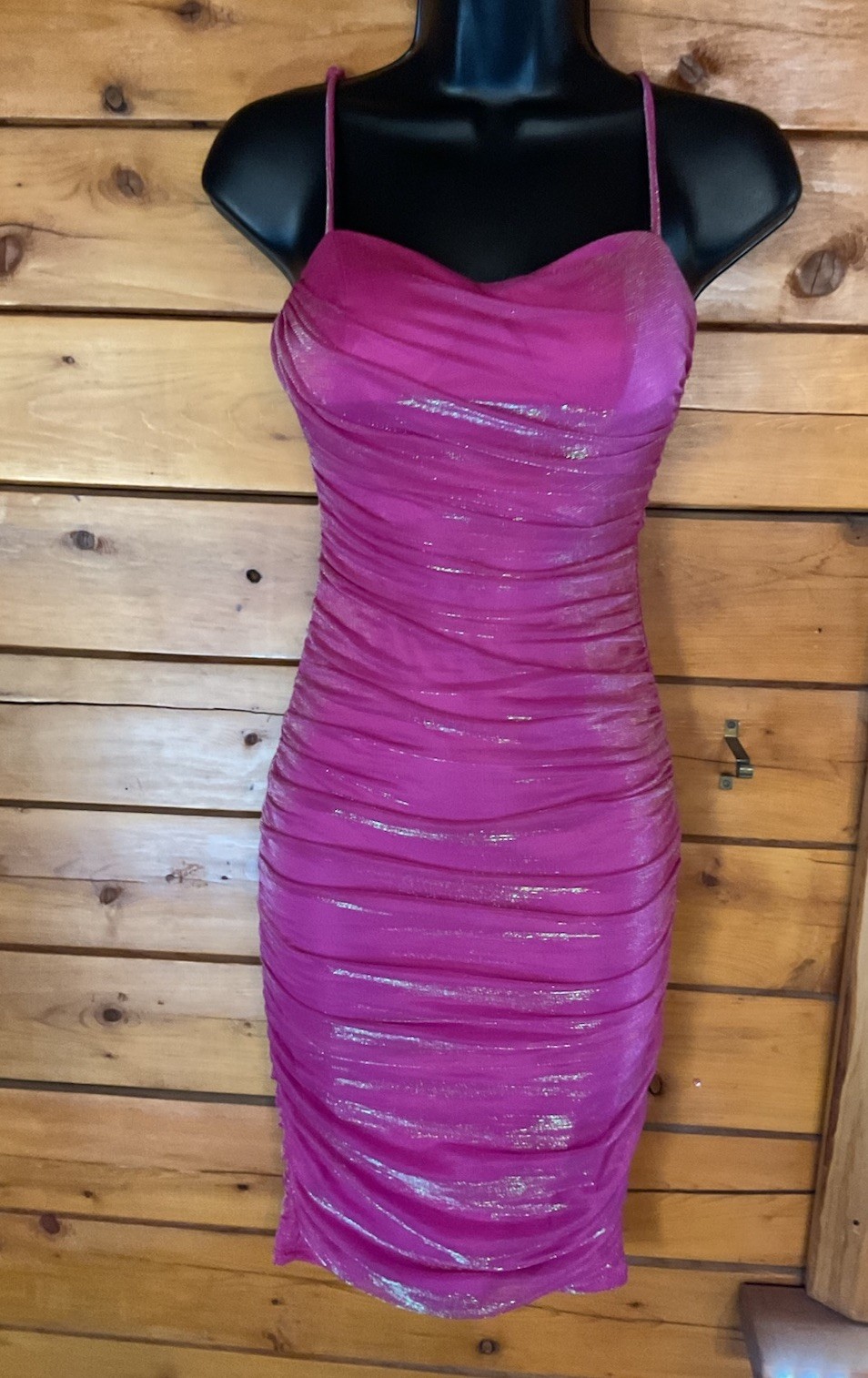 City Studio Fuschia Rouched Cocktail Party Dress Size XS Pink Formal Hoco Prom