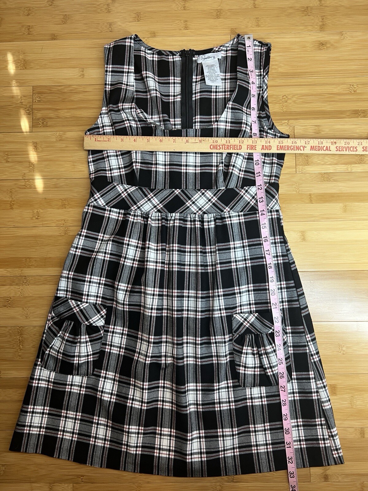 Speechless Women’s Plaid/tartan Clueless Academia Jumper Dress W/Pockets|Size:7