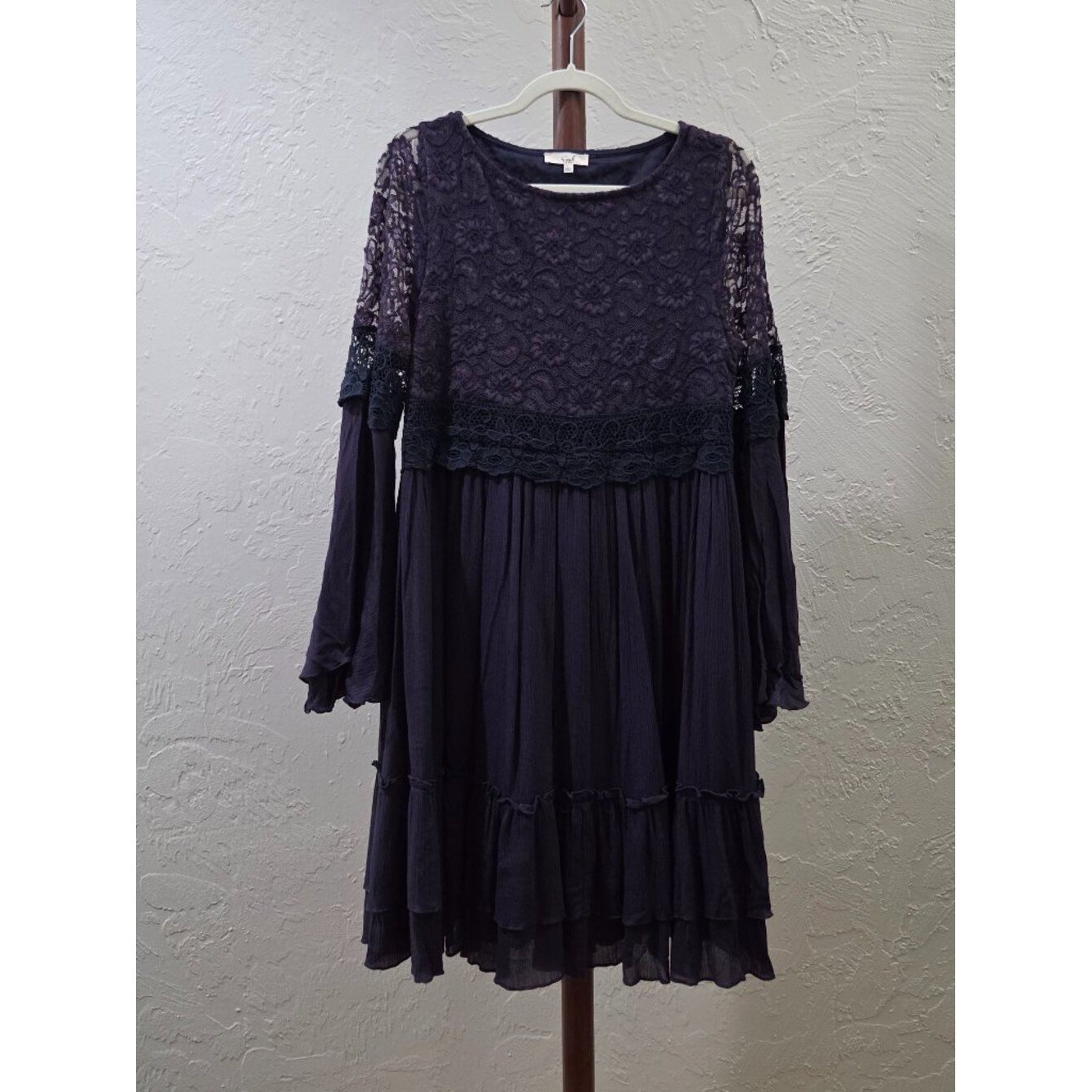 Floral Lace Tiered Babydoll Dress