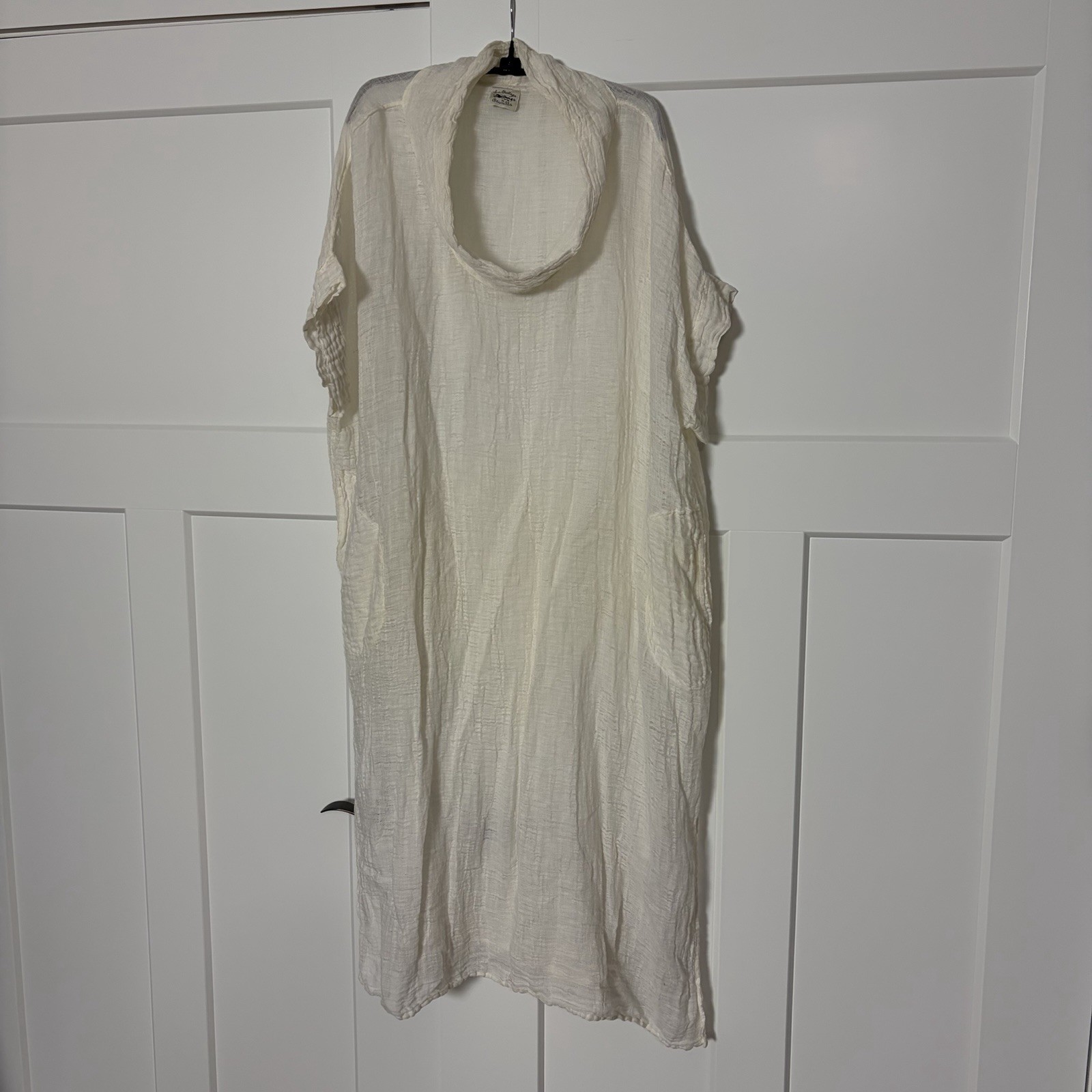 La Bottega di Brunella Cowl-neck Linen Kaftan Dress Boho Maxi Lagenlook