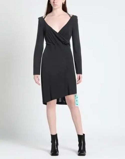 OFF-WHITE Asymmetrical Mini Black Dress – Size 42 – US 6 PTP 16.5″ BNWT $1,013