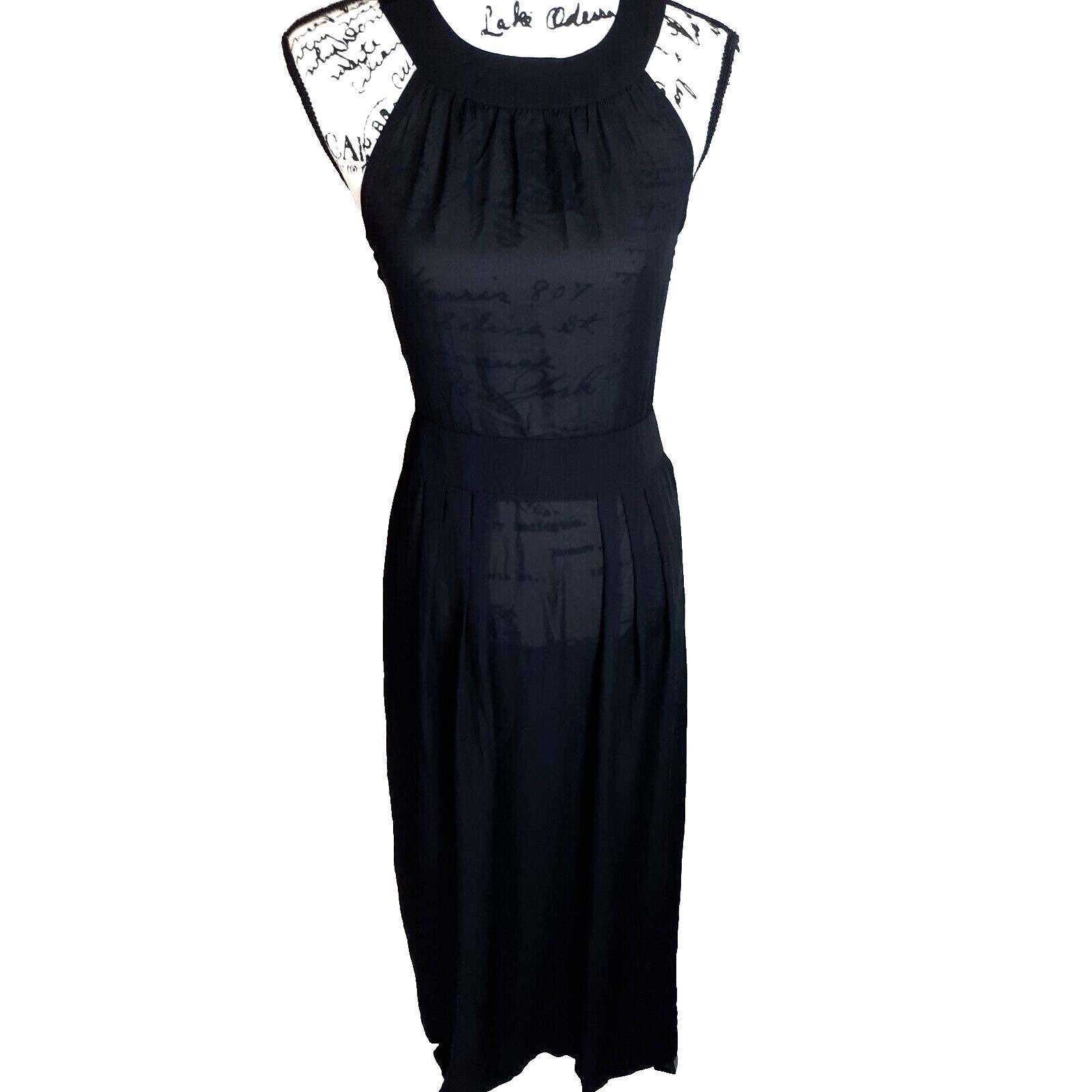 Halter Sheer Strappy Open Back Maxi Dress Large Black Whimsigoth Dark Romantic