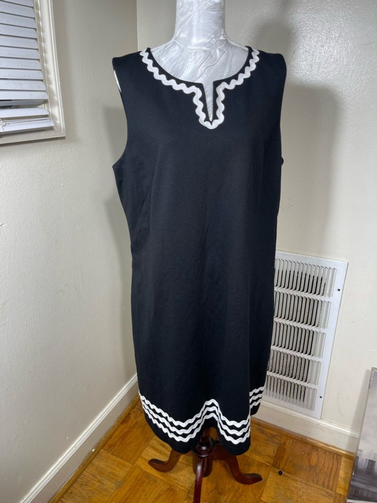 Talbots Rickrack Trim Ponte Shift office work formal dress size 16