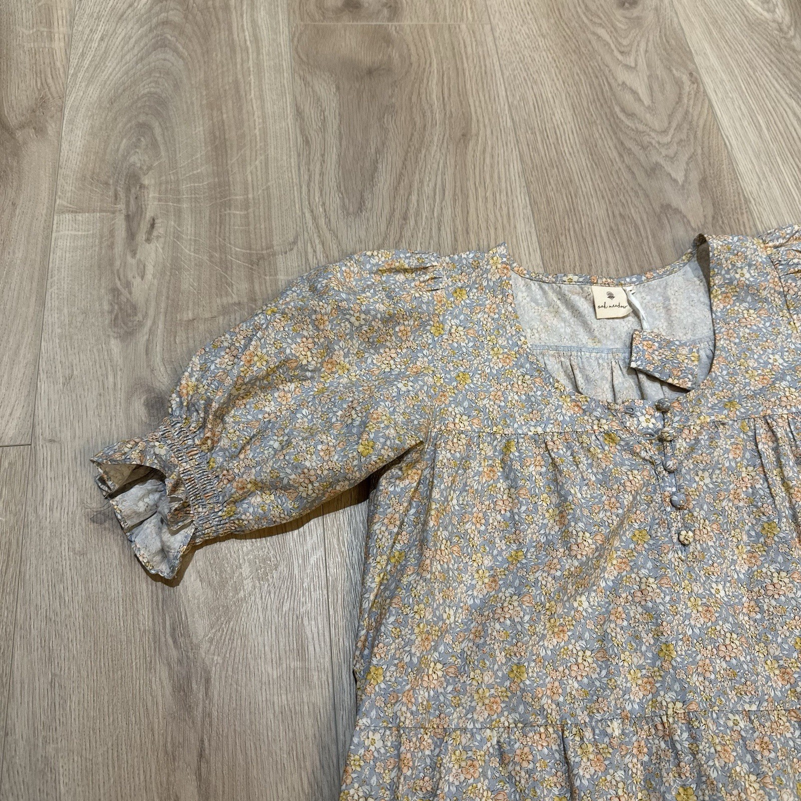 Size XS NWOT Oak Meadow Floral Midi Dress Holly Bonnie Blue Sold Out Cottagecore