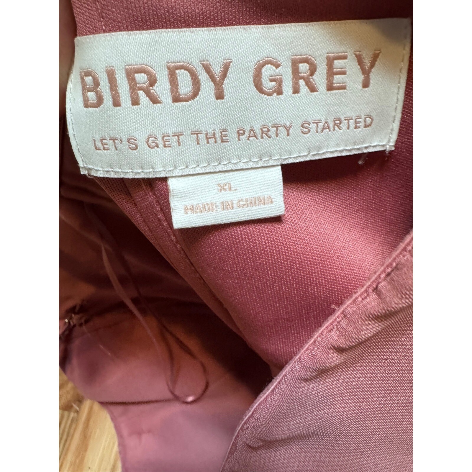 Birdy Grey Pink Chiffon Maxi Dress Bridesmaid Formal Gown XL