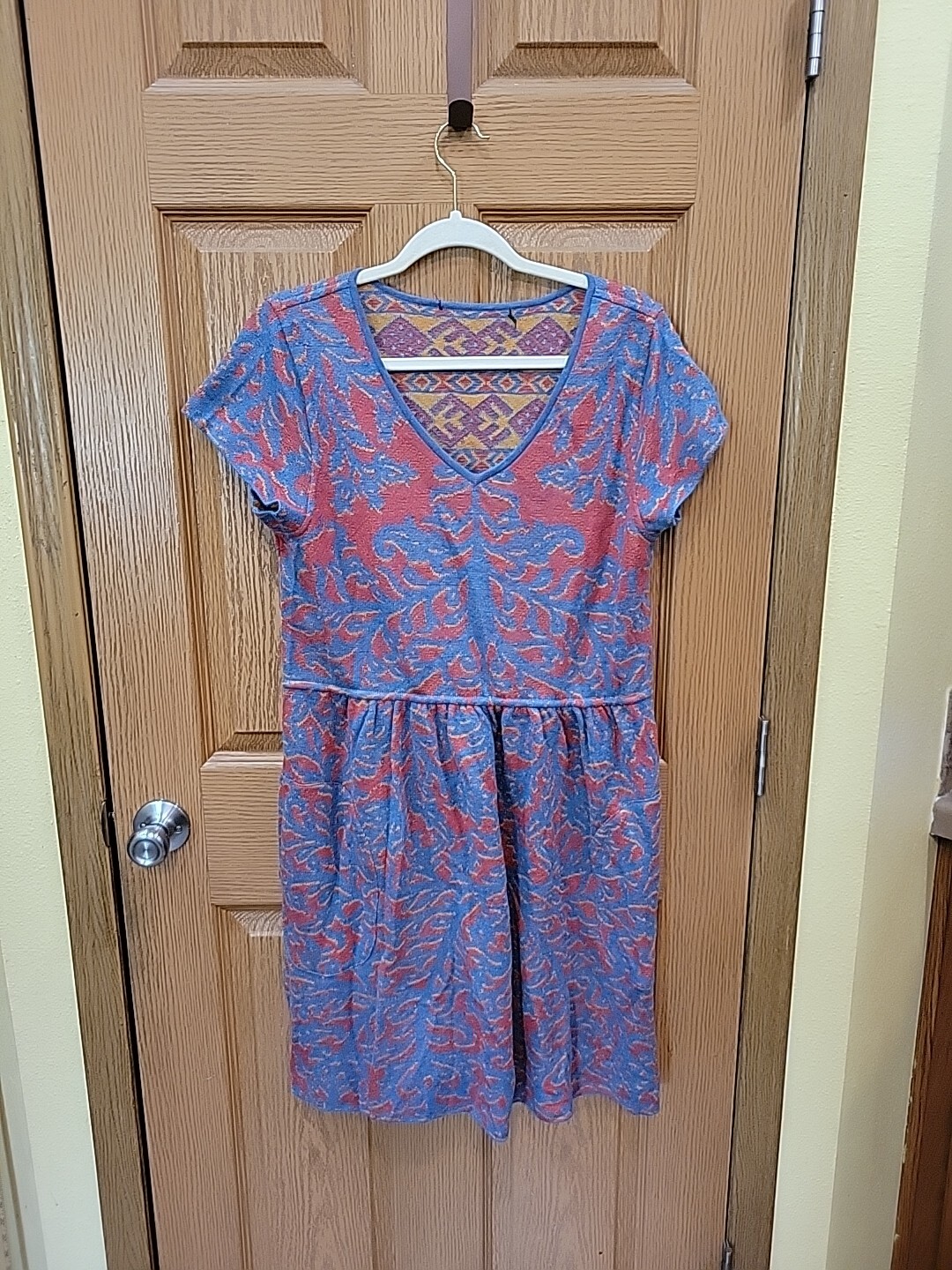 Peruvian Connection Dress Womens Large Short Sleeve Alpaca Blend No Material Tag