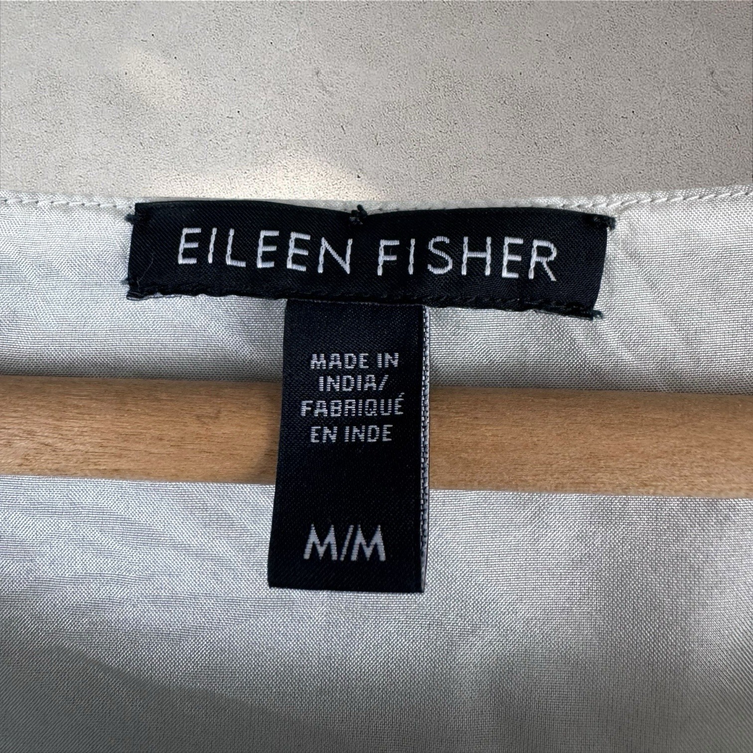Eileen Fisher 100% Silk Bateau Neck Short-Sleeve Shift Dress Size Medium