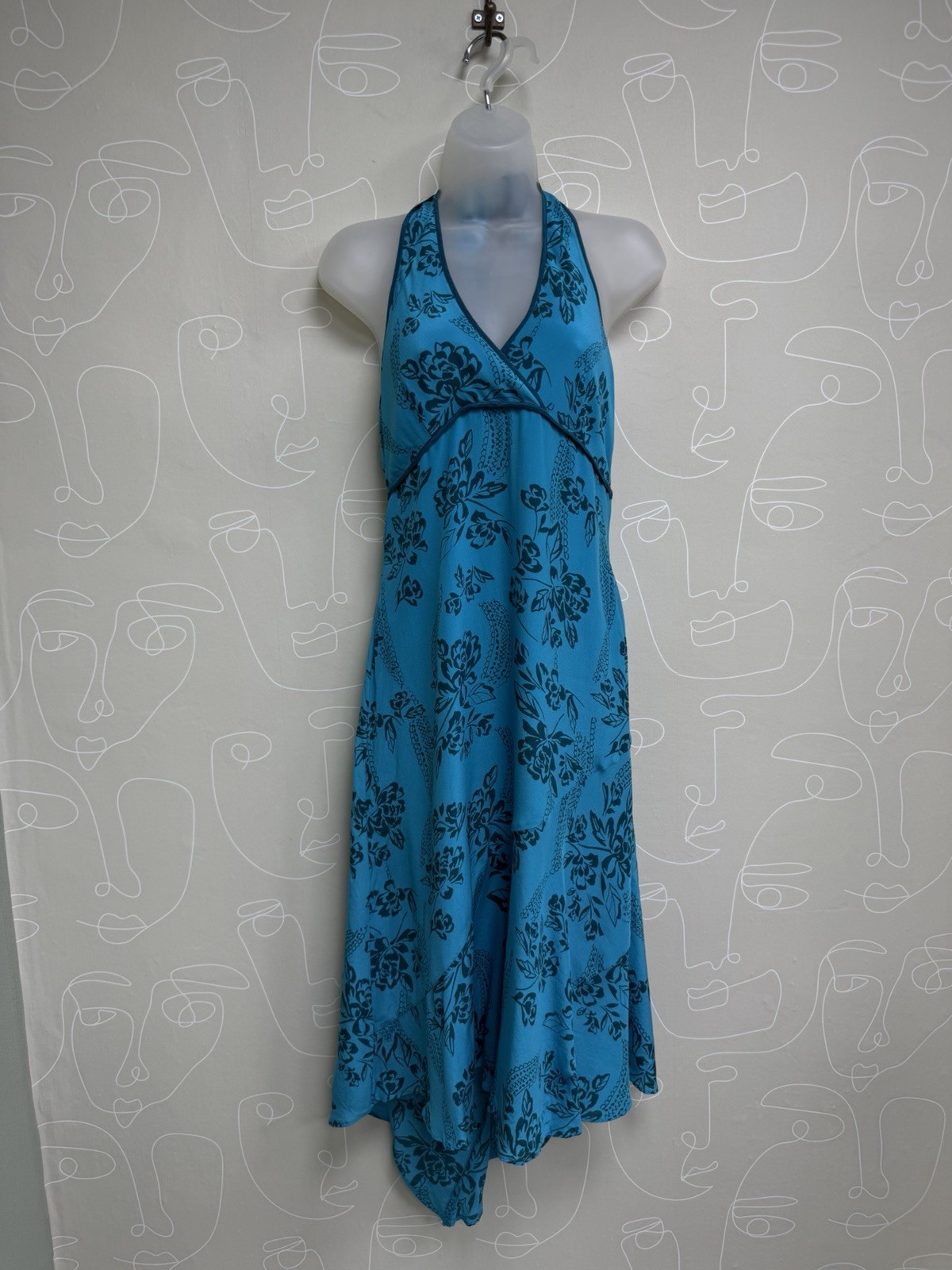 Coast Silk Dress Size 12 Y2K Slip Halter Neck Evening Occasion Summer Holiday