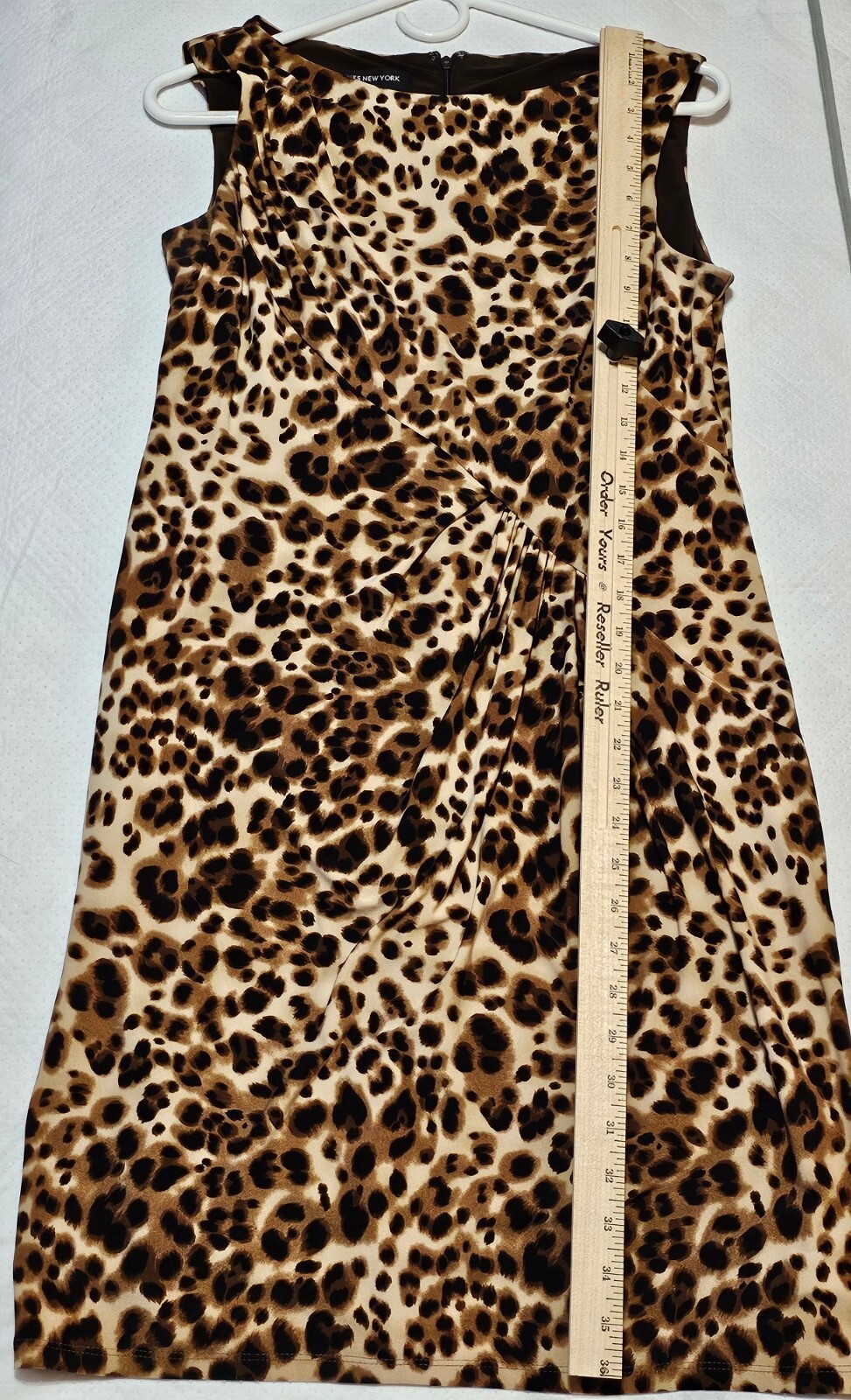 Jones New York Leopard Print Dress Size 10 95% Polyester 5% Spandex