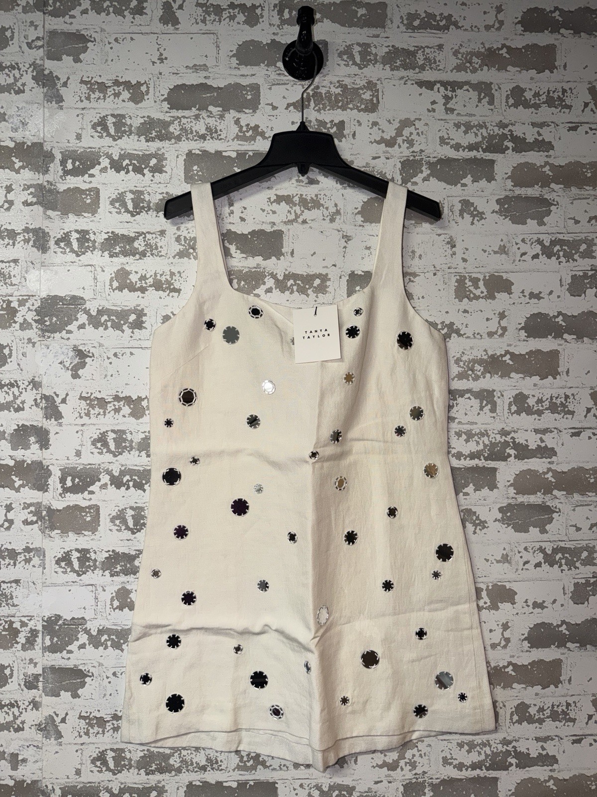 NWT! Tanya Taylor Barton Mirror Dress – Lightweight Linen – Creme Size 12 $595