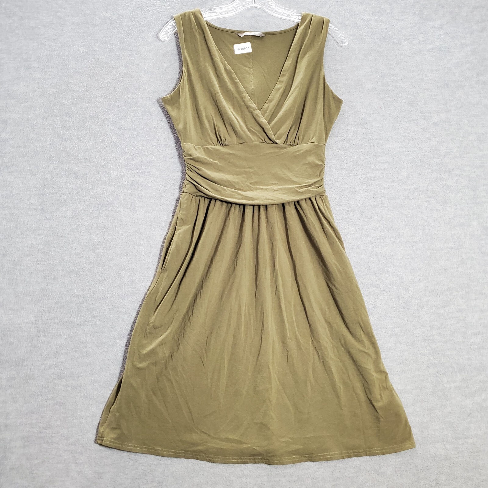 The North Face Women Dress Small Green Heartwood Knee Length Fit & Flare V Neck