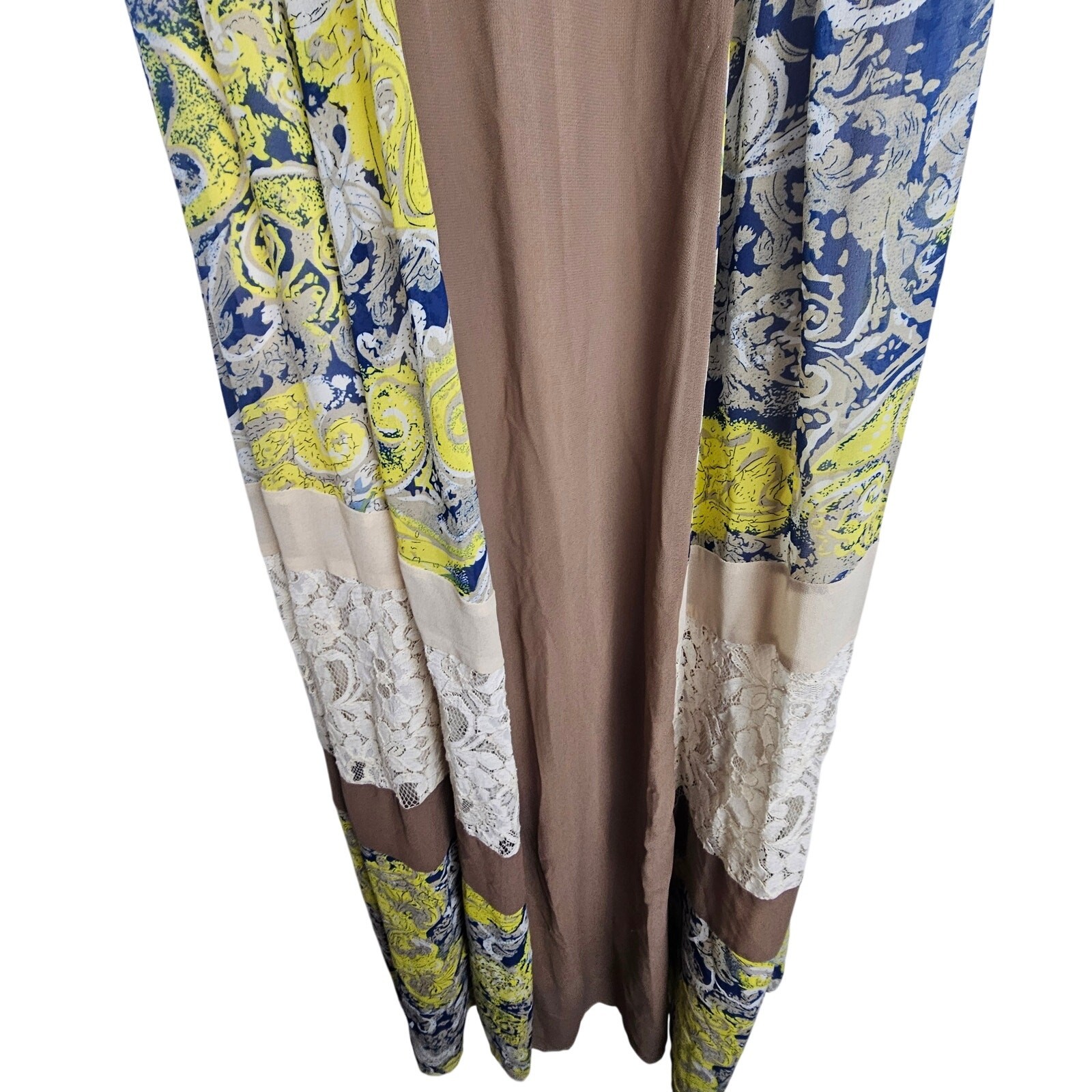 Anthropologie Ryu Womens Patchwork Lace Maxi Dress Sz M Cottagecore Boho Hippie