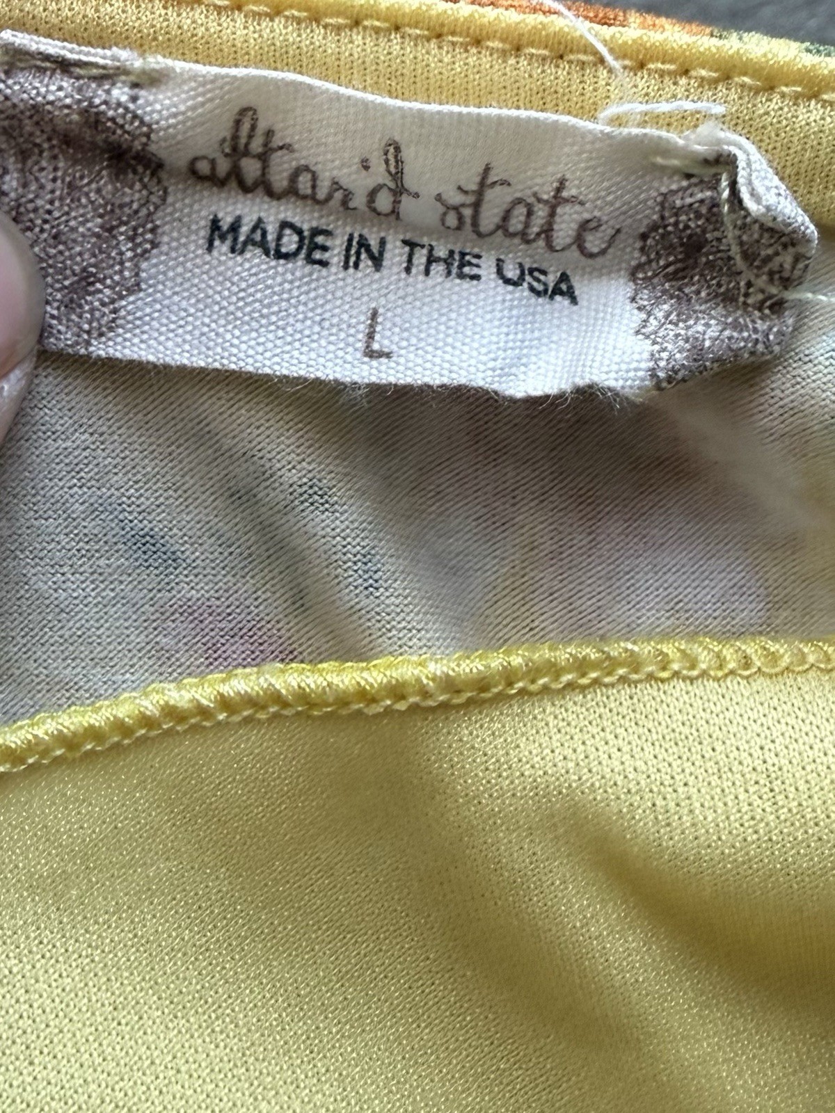 Altar’d State Yellow Floral Tie-Waist Dress Women’s Large