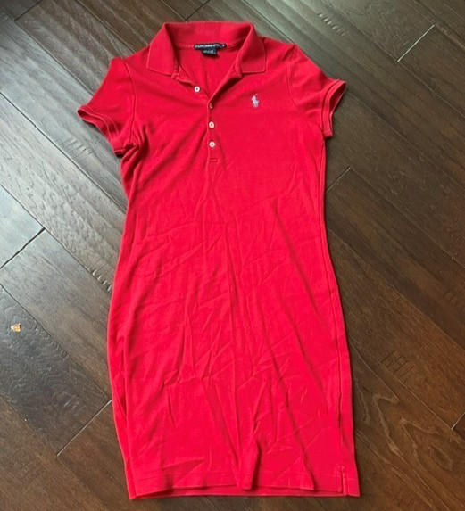 RALPH LAUREN SPORTS RED DRESS SIZE M