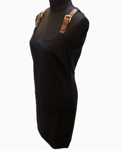 Michael kors Navy Belted Dress w/Buckle Detail on Shoulder & Removable Belt (S )