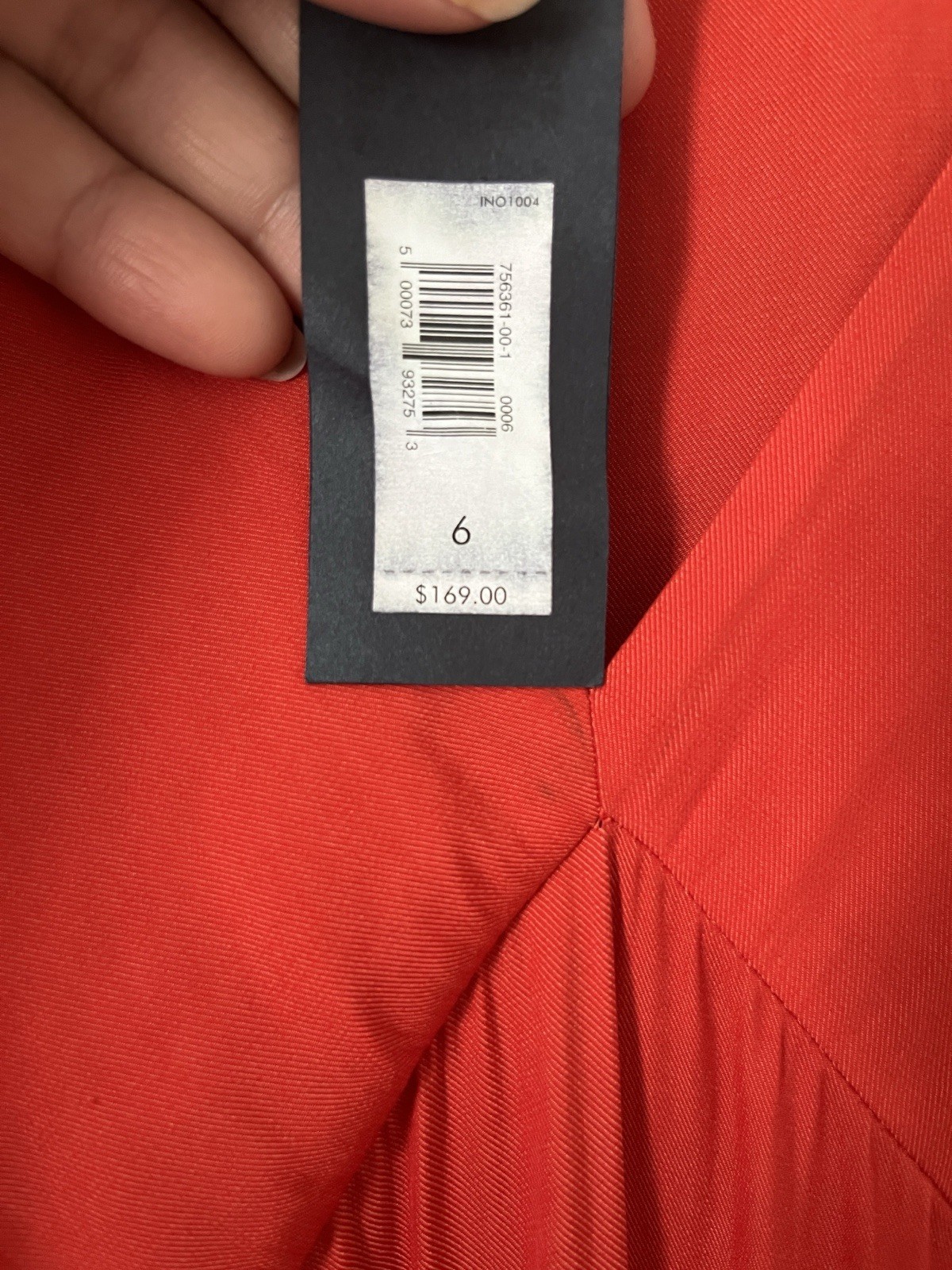 Banana Republic Red Solid V-Neck Pleated Bishop Long Sleeve Maxi Dress 6