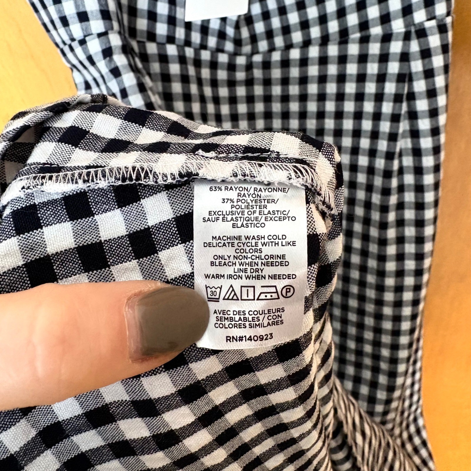 LOFT navy White Gingham Twist Front Spaghetti Strap Dress Size 6