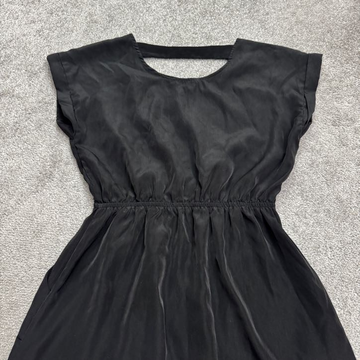Pink Republic Cut Out A-Line Mini Dress Women Medium Black Elastic Waist Classic
