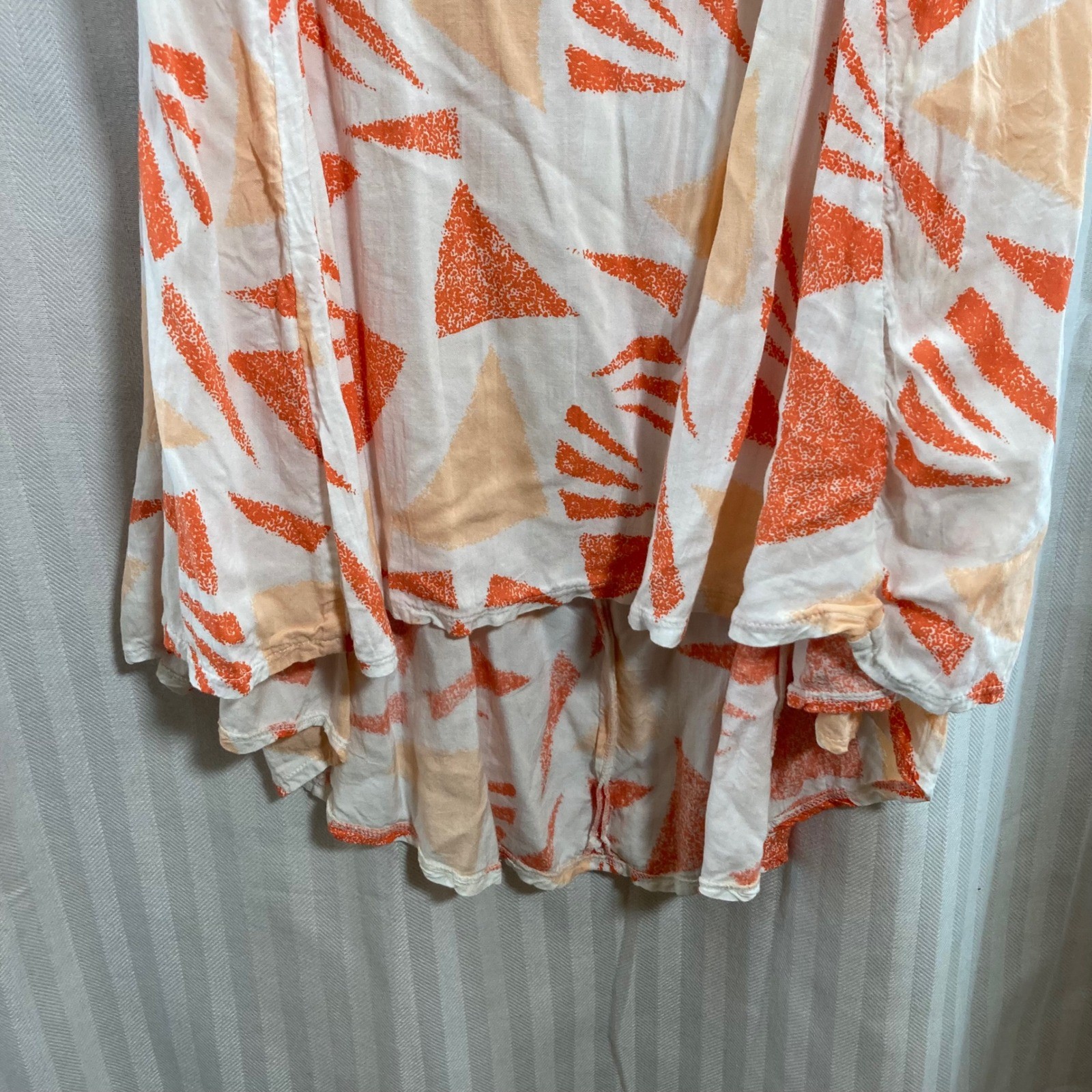 Love Lives Orange Geometric Print Lace Up Back Midi Dress Women’s M Resortwear