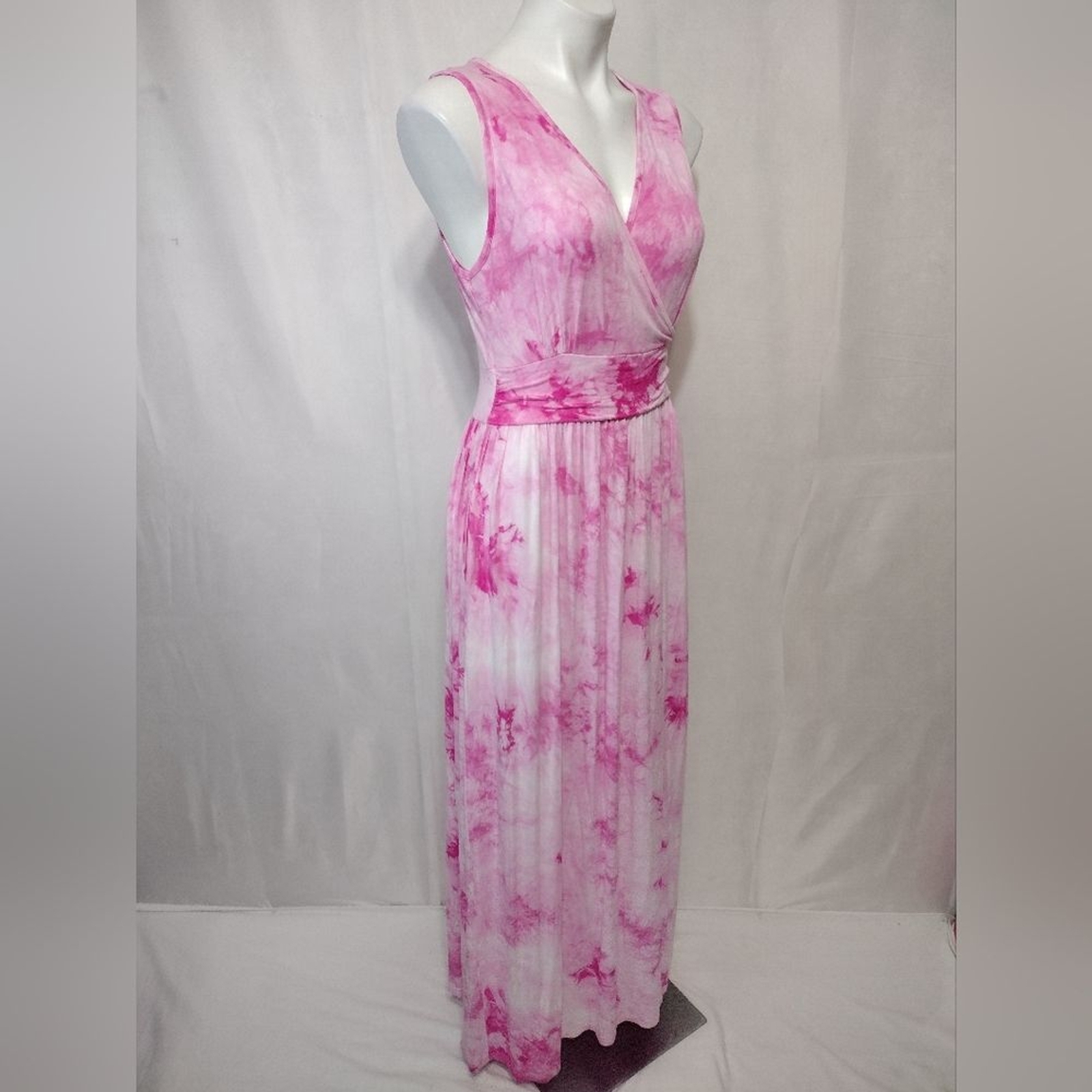 LILBETTER Pink Tie Dye Sleeveless Maxi Dress Beachwear Vacation Resort Medium