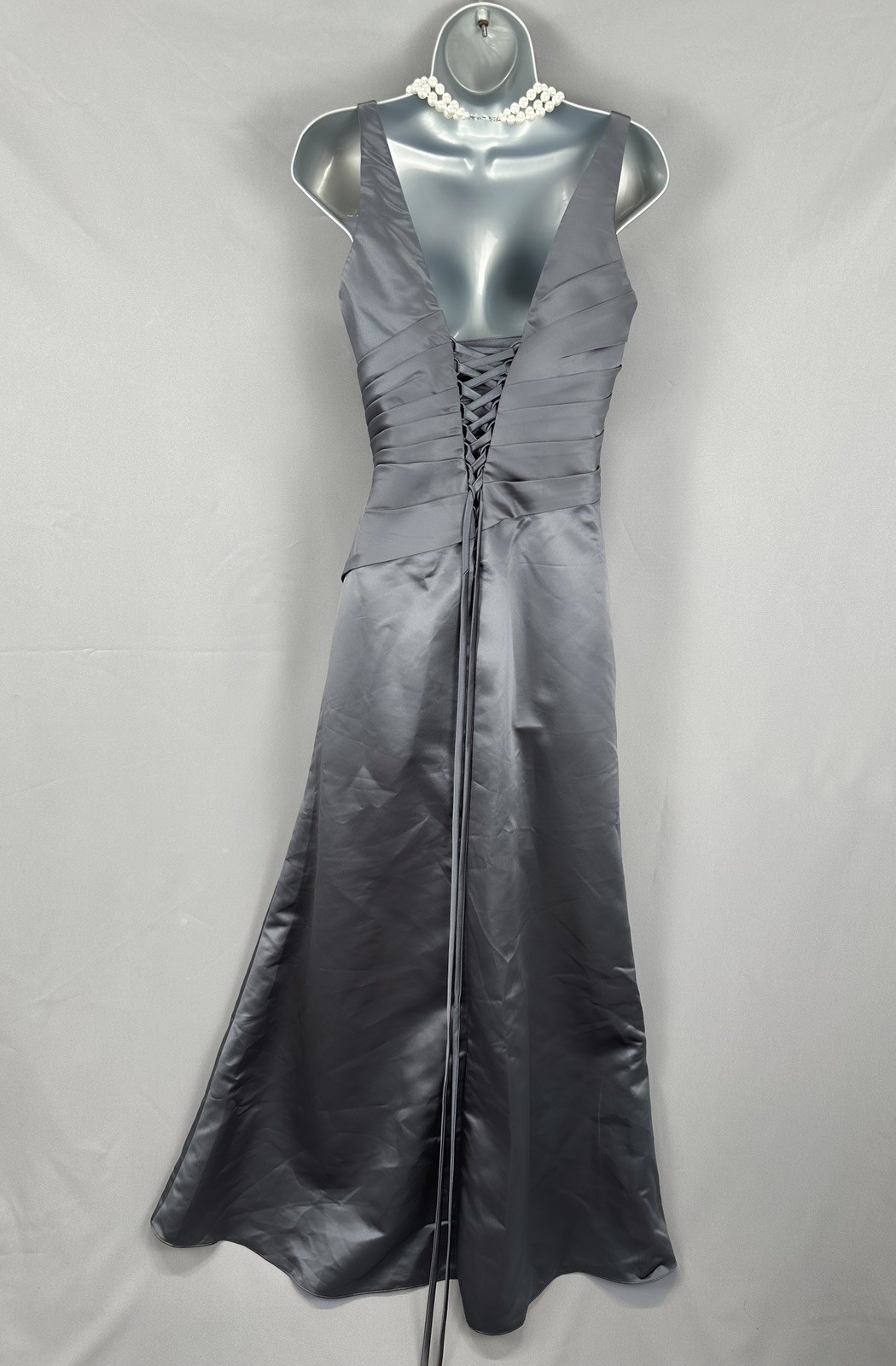 Veromia grey sleeveless bridesmaid/occasion long maxi gown dress size 14