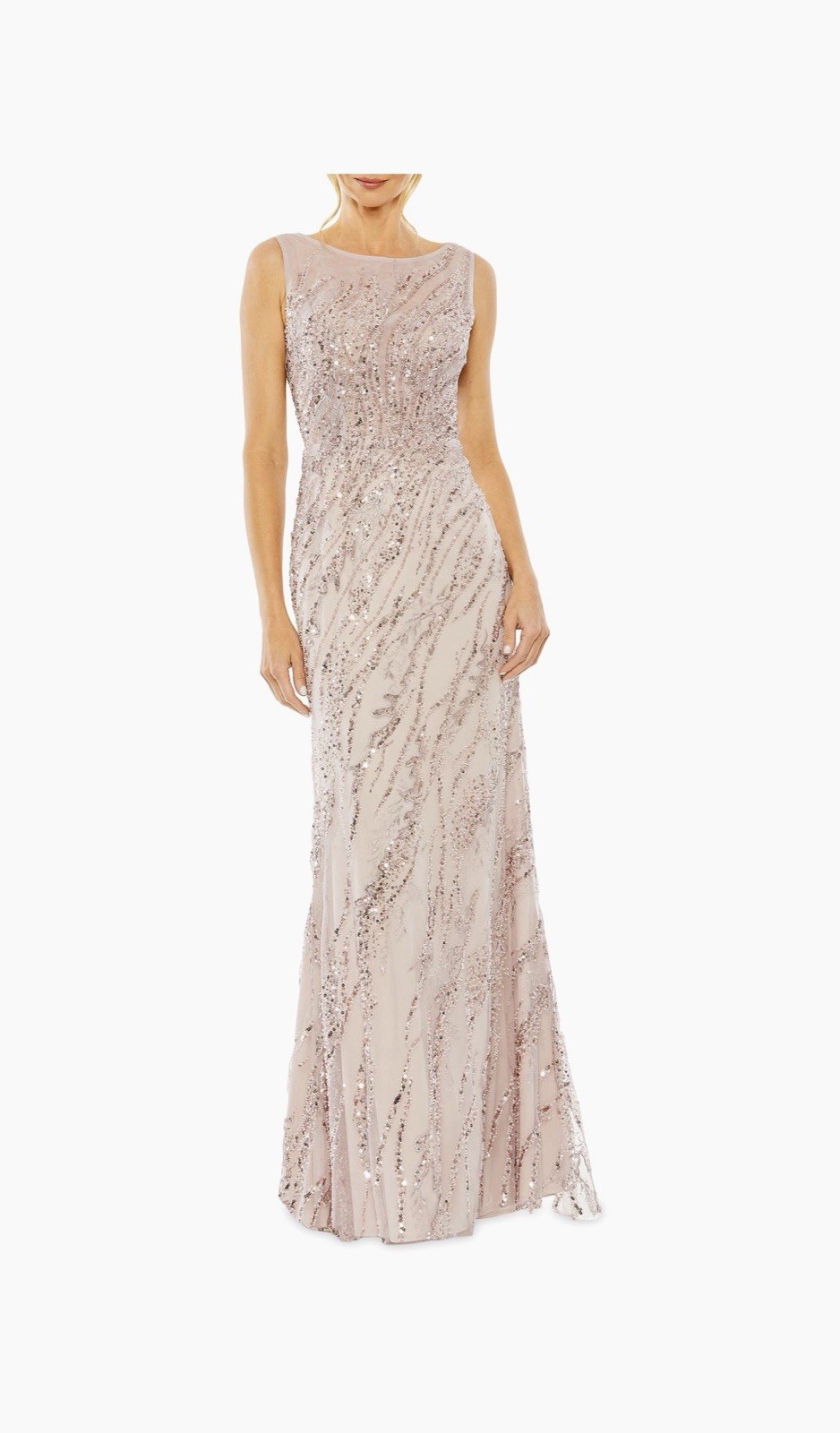 NWT Macc Duggal dress Sleeveless High Neck Sequin Beaded Gown $795.00