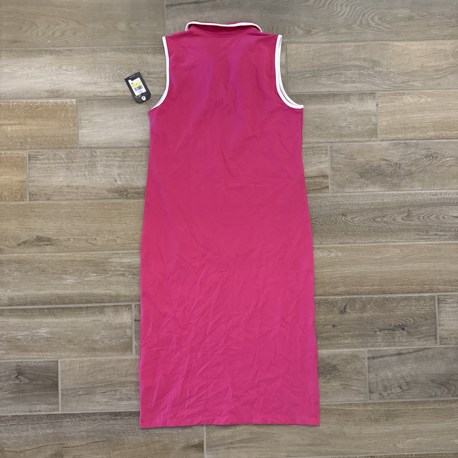 Nautica Women’s Solid Stretch Mesh Split Neck Short Sleeve Deck Polo Dress Pink