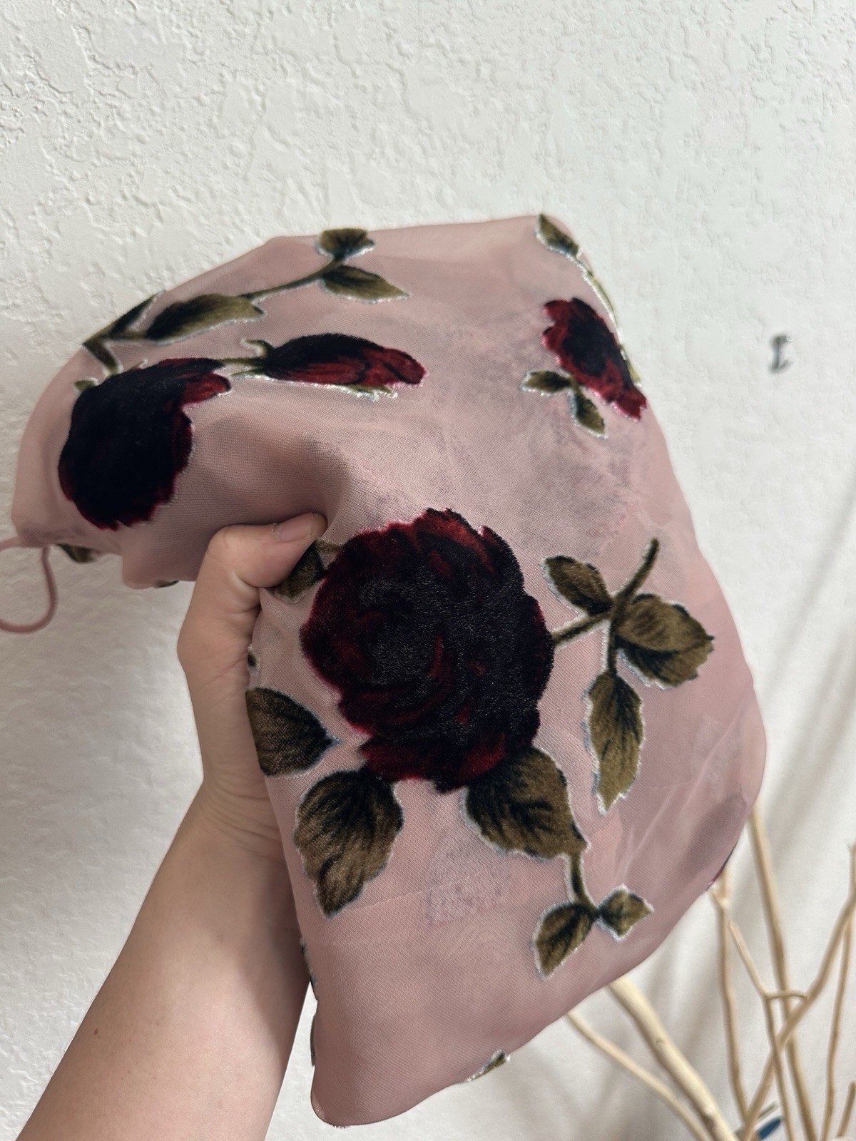 Vintage Style Muse Blush Pink Burnout Velvet Floral Mini Slip Dress Y2K Size US2