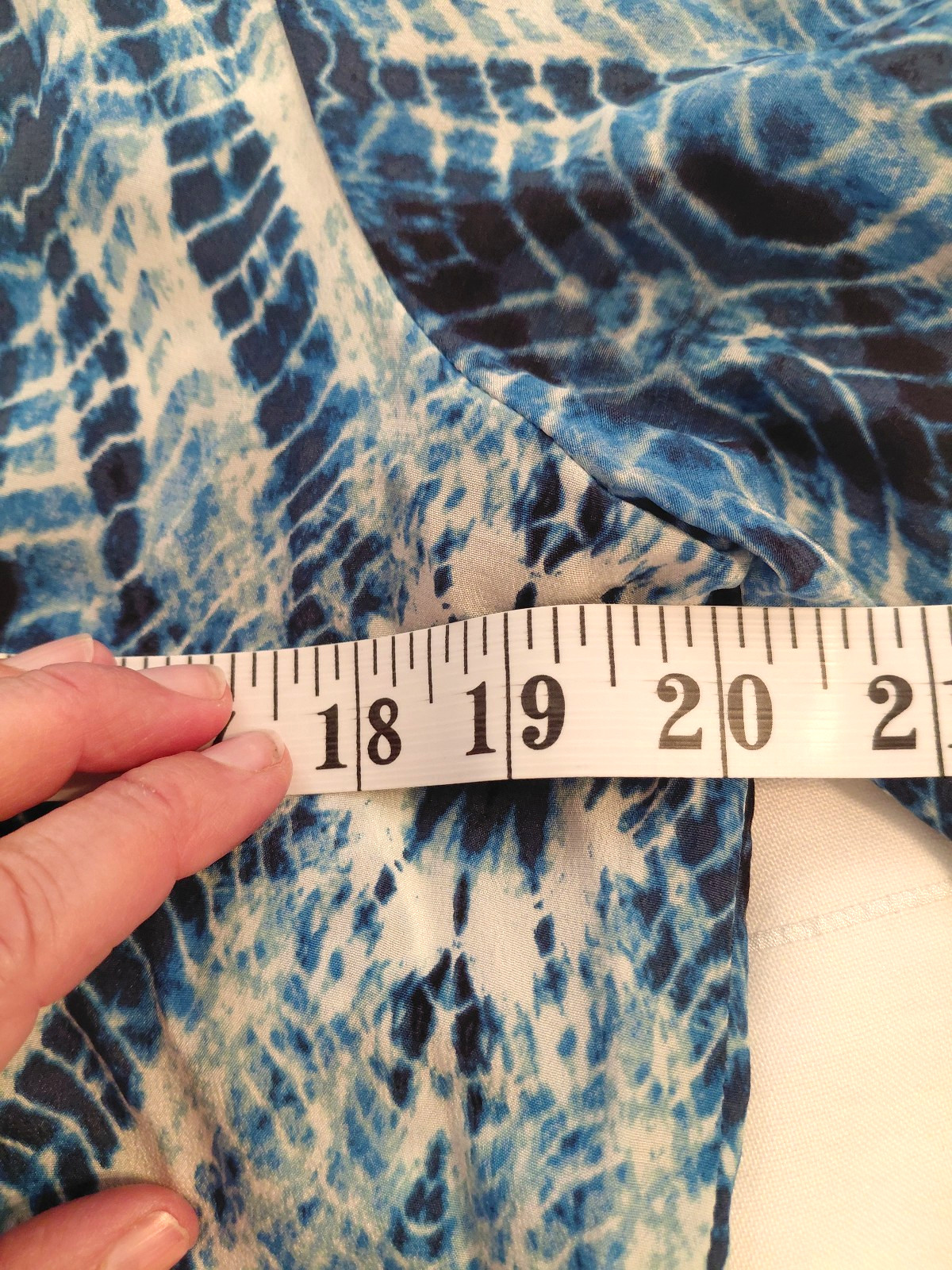 Rory Beca 100% Silk Blue Watercolor Mini Dress Tunic Womens Sz 8 Made USA