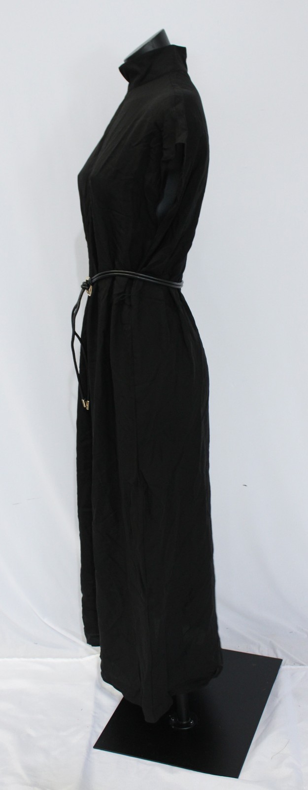 MANGO Women’s Belted Short Sleeve Lyocell Shirt Dress JT8 Black Size XS NWT
