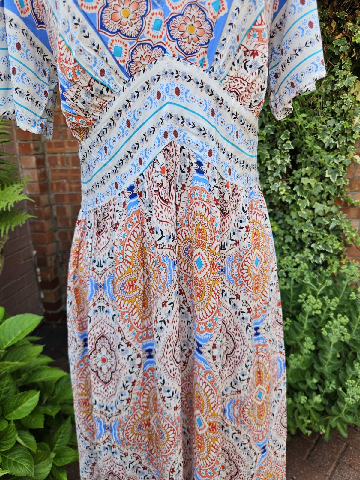 Floaty Boho 70s Style Breathable Summer Holiday Festival Dress Hippie Folk 14