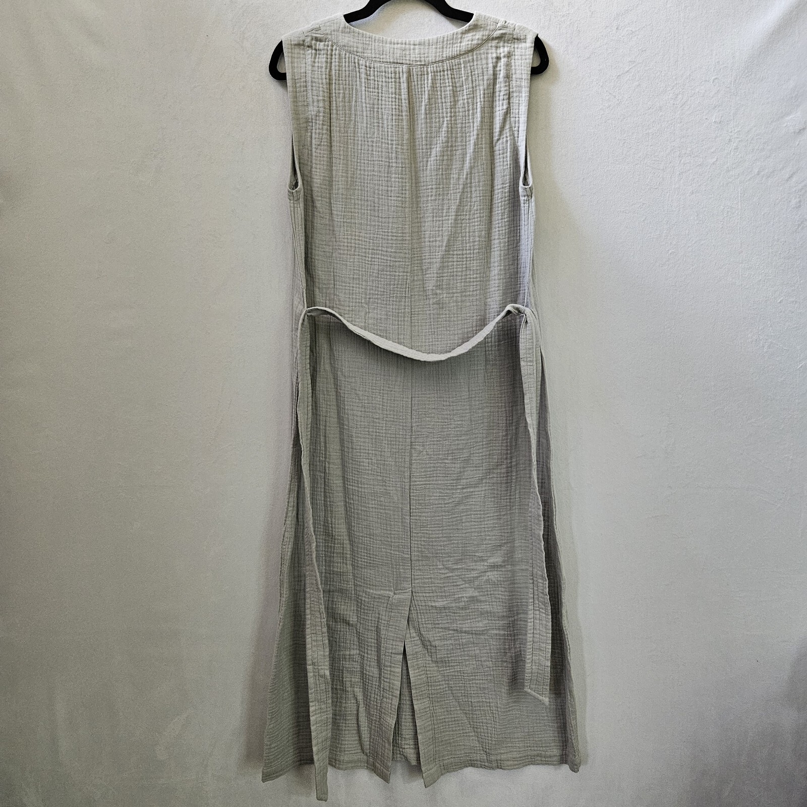 NWT FAHERTY Dress Sz M Dream Cotton Costa Grey Dawn Gauzy Midi Sleeveless Costal