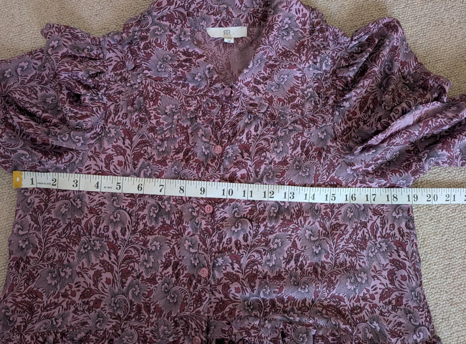 New La Redoute boho hippy peter pan collar relaxed fit floral maxi dress size 10
