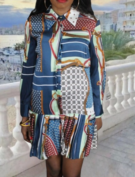 ZARA PATCHWORK SCARF PRINT PLEATED SHORT DRESS MULTICOLOR sz S
