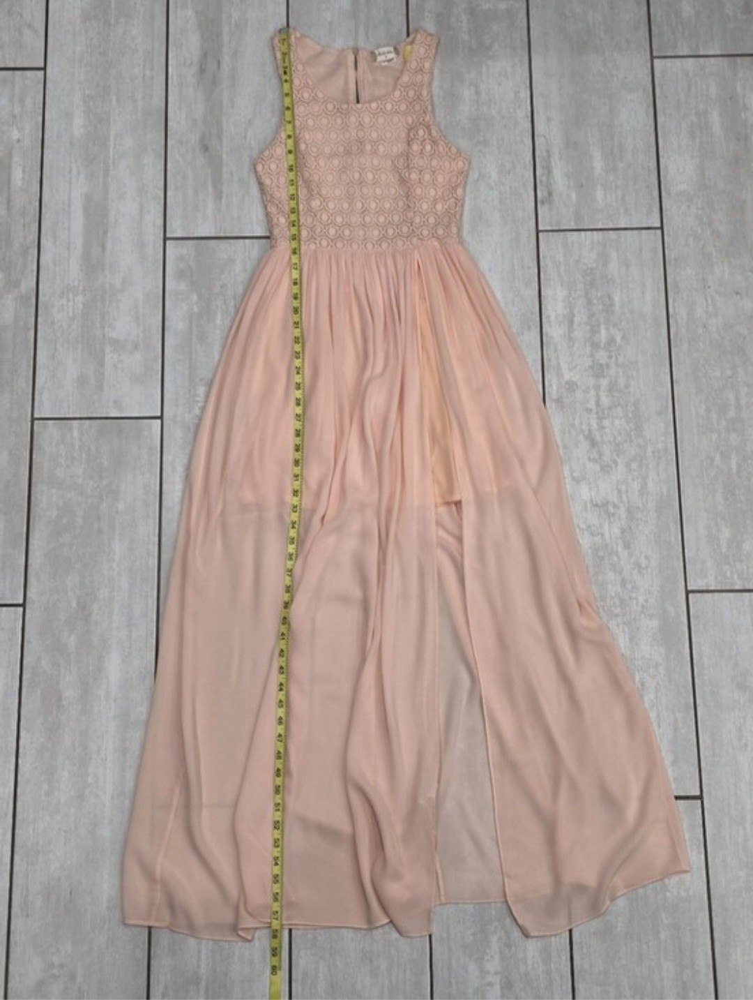 ALTAR’D STATE Beautiful Blush Pink Floral & Flowy High-Low Maxi Dress w/ Slit