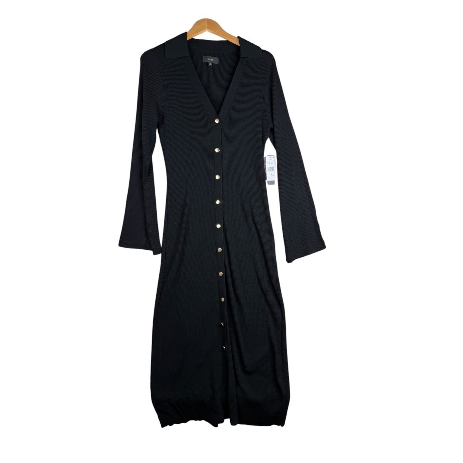 NWT Maia Women’s Long Sleeve Sweater Dress size XL Black