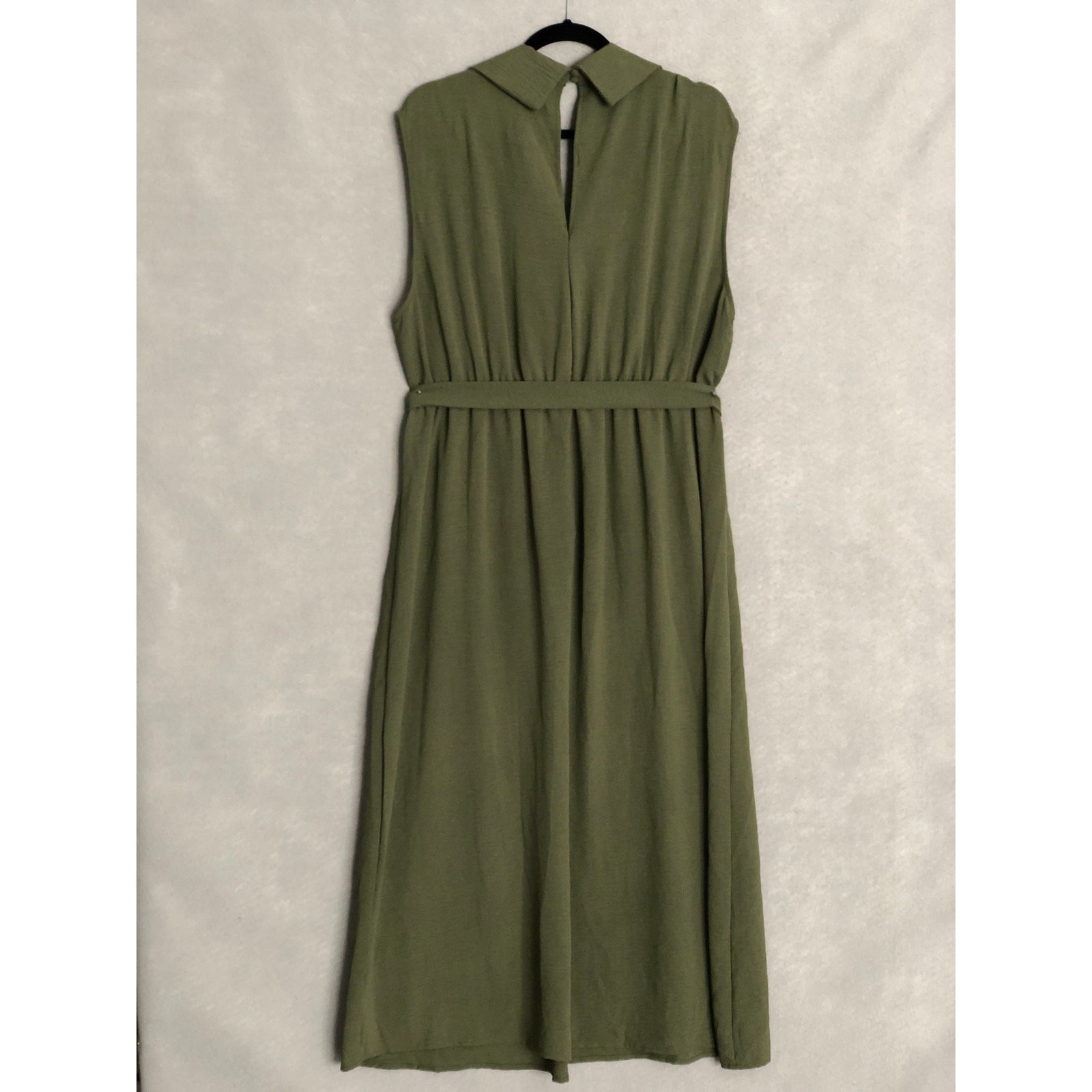 Inner Circle Maxi Dress Sleeveless Belted Cross-Front Olive Women’s 2X NEW